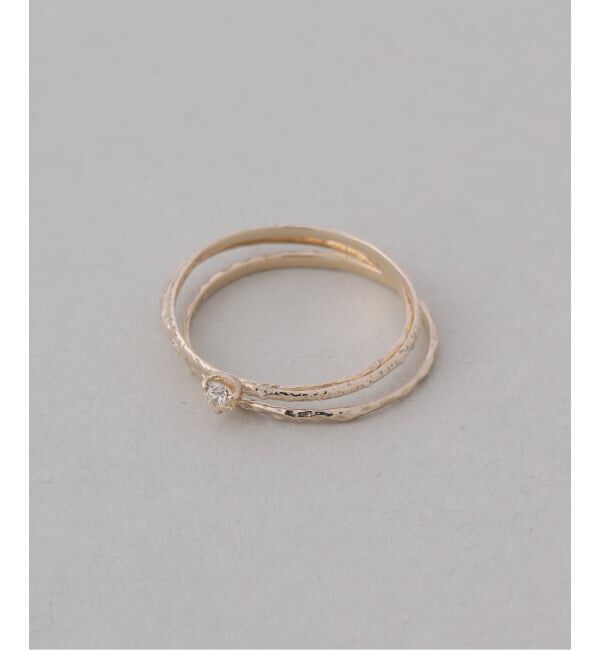 Lilas by Spick&Span「10thテクスチャー3本ダイヤリング K10」|リング|