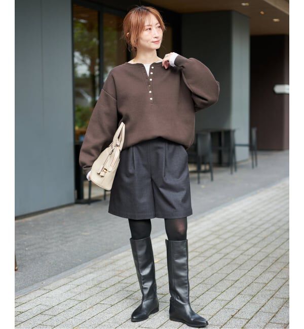 Spick and Span「《WEB限定カラー有り / 追加3》メタルボタンヘンリーネックニット」|ニット・セーター|