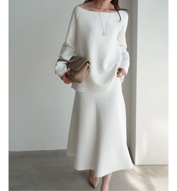 NOBLE「《セットアップ対応》スムースフレアニットスカート」|スカート|