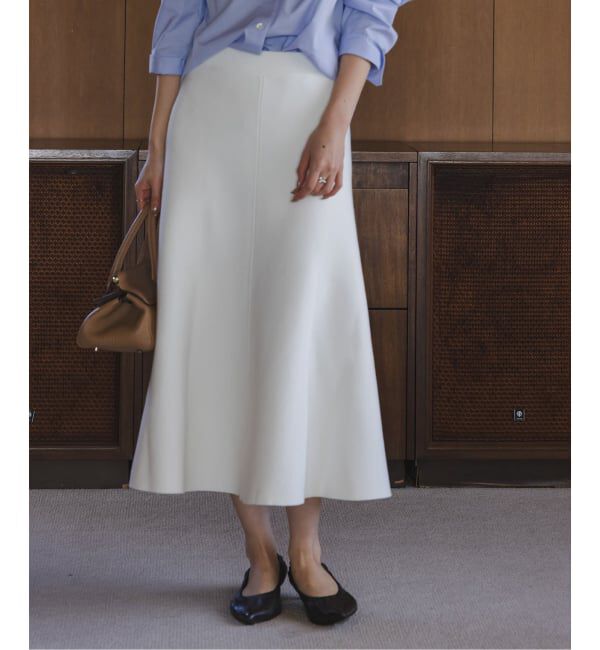 NOBLE「《セットアップ対応》スムースフレアニットスカート」|スカート|ホワイト
