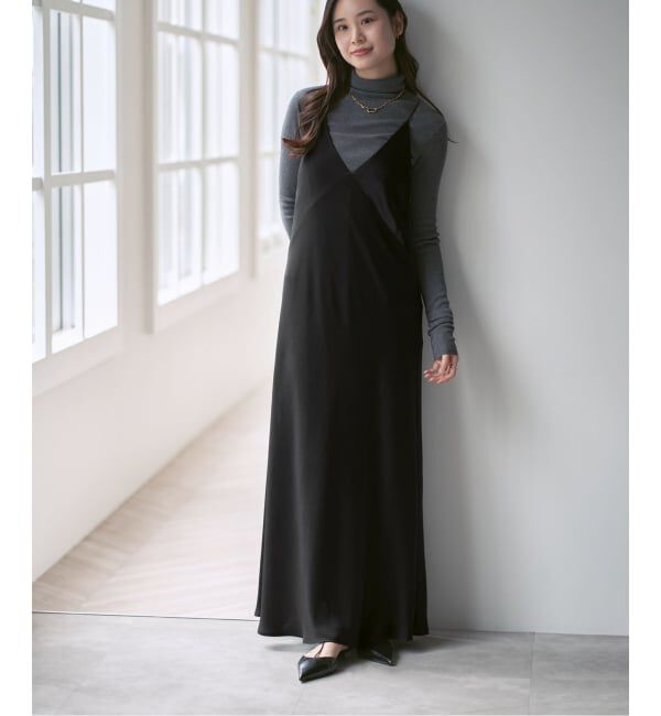 NOBLE「サテンアジャストキャミワンピース」|ワンピース|