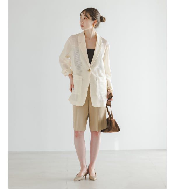 NOBLE「《予約》エアリーメッシュロングジャケット」|テーラードジャケット|