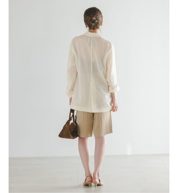 NOBLE「《予約》エアリーメッシュロングジャケット」|テーラードジャケット|