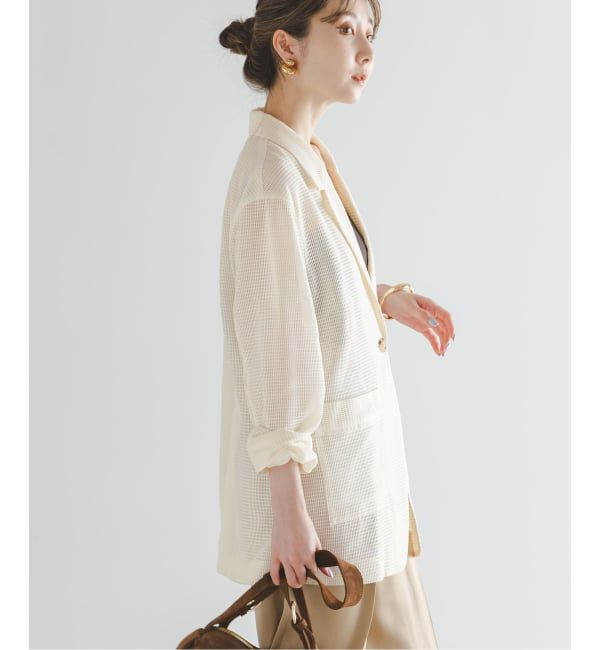 NOBLE「《予約》エアリーメッシュロングジャケット」|テーラードジャケット|
