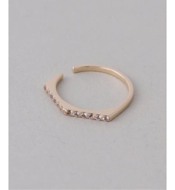 Lilas by Spick&Span「arrow line*ホワイトトパーズカフリング K10」|リング|