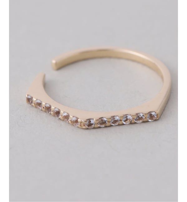 Lilas by Spick&Span「arrow line*ホワイトトパーズカフリング K10」|リング|