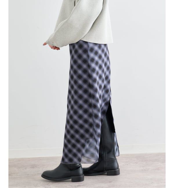 U by SPICK&SPAN「《予約》シアーチェックタイトスカート」|スカート|