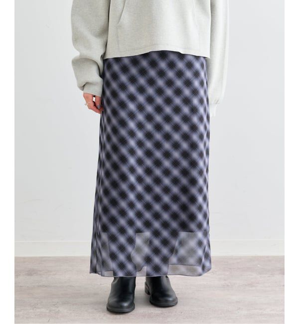 U by SPICK&SPAN「《予約》シアーチェックタイトスカート」|スカート|