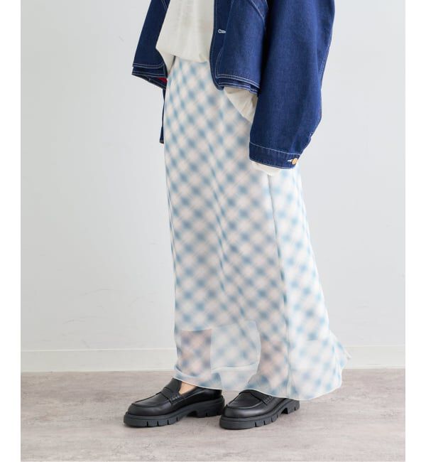 U by SPICK&SPAN「《予約》シアーチェックタイトスカート」|スカート|