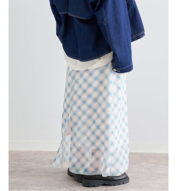 U by SPICK&SPAN「《予約》シアーチェックタイトスカート」|スカート|