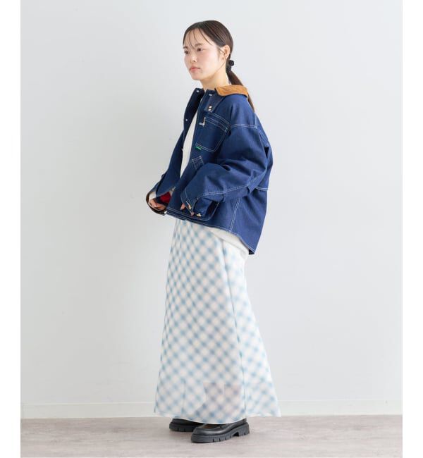 U by SPICK&SPAN「《予約》シアーチェックタイトスカート」|スカート|