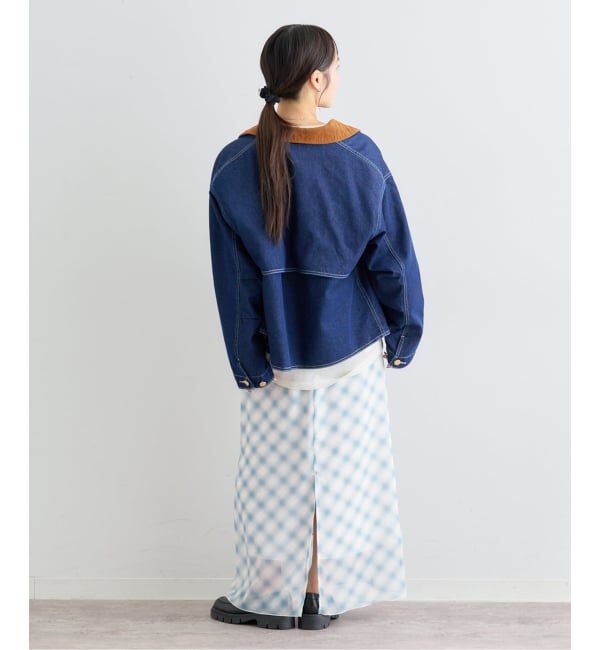 U by SPICK&SPAN「《予約》シアーチェックタイトスカート」|スカート|