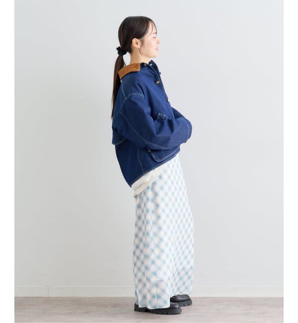 U by SPICK&SPAN「《予約》シアーチェックタイトスカート」|スカート|