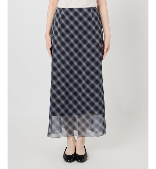 U by SPICK&SPAN「《予約》シアーチェックタイトスカート」|スカート|