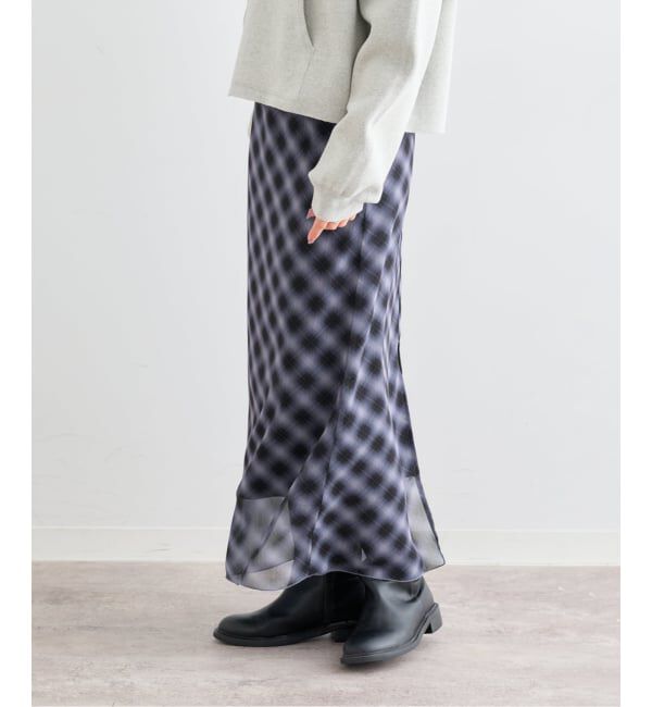 U by SPICK&SPAN「《予約》シアーチェックタイトスカート」|スカート|