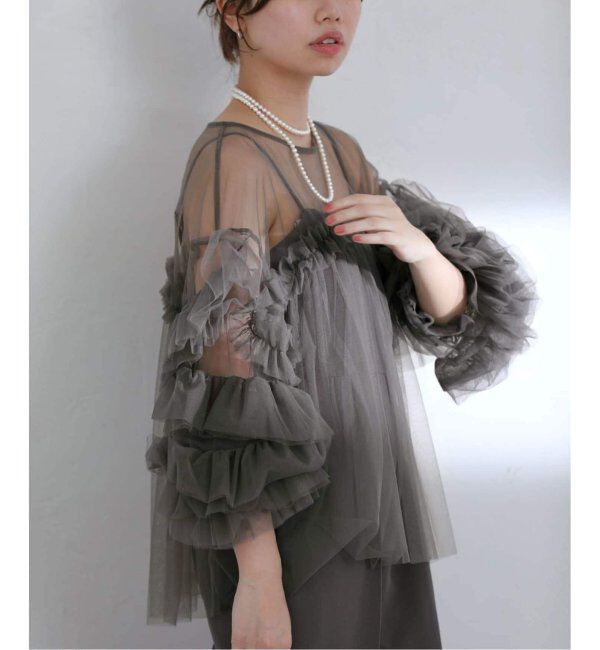  「《追加2》デコラティブチュールトップス」|シャツ・ブラウス|