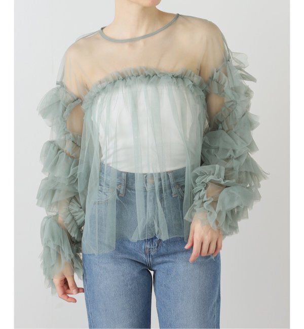  「《追加2》デコラティブチュールトップス」|シャツ・ブラウス|