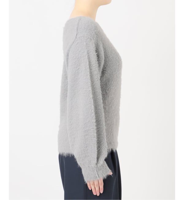  「《WEB限定》【洗える】ファーバックパール長袖プルオーバー」|ニット・セーター|