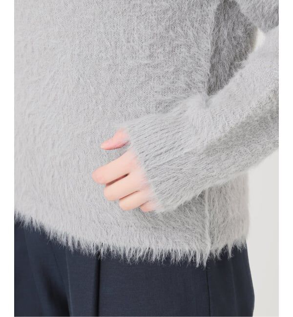  「《WEB限定》【洗える】ファーバックパール長袖プルオーバー」|ニット・セーター|