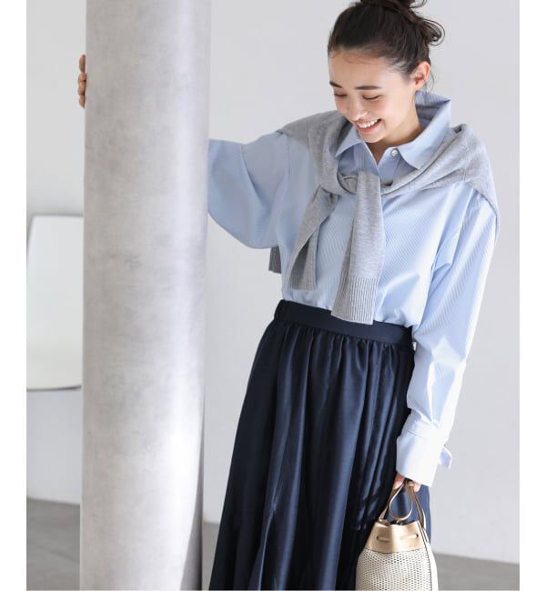  「【洗える】スリットカフスシャツ」|シャツ・ブラウス|