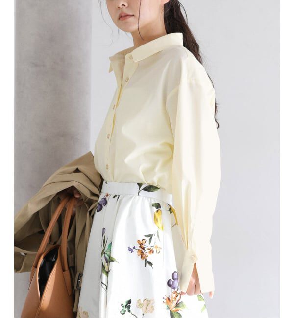  「【洗える】スリットカフスシャツ」|シャツ・ブラウス|イエロー