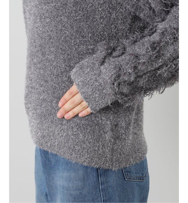  「【洗える】ラメジャガードフリンジプルオーバー」|ニット・セーター|