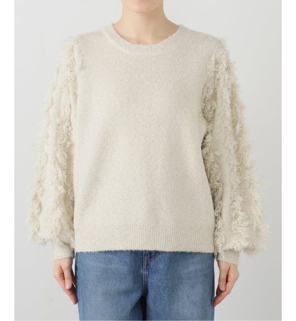  「【洗える】ラメジャガードフリンジプルオーバー」|ニット・セーター|