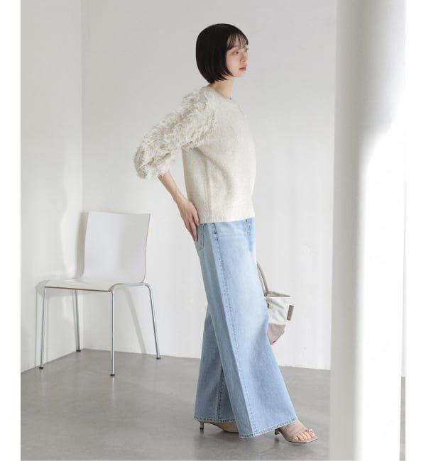  「【洗える】ラメジャガードフリンジプルオーバー」|ニット・セーター|