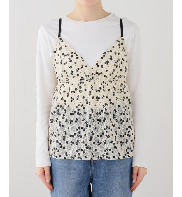  「【洗える】PROVOKE/プロヴォーク プリントレースキャミソール」|シャツ・ブラウス|