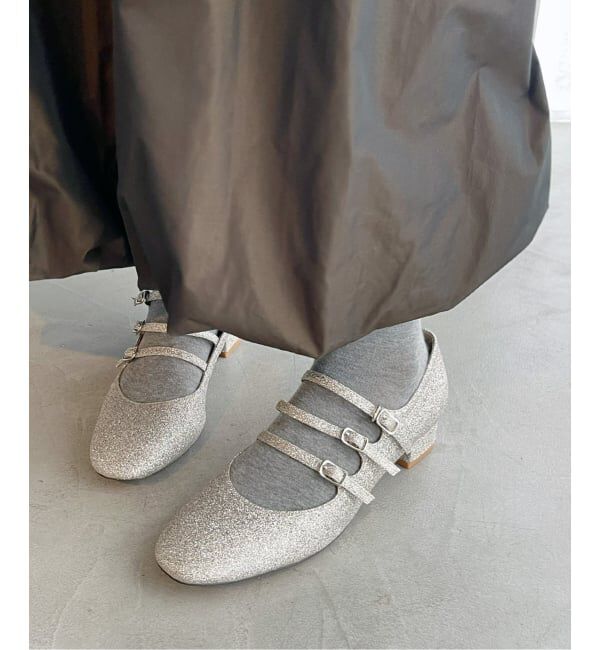  「3cmトリプルベルトメリージェーン」|パンプス|シルバー