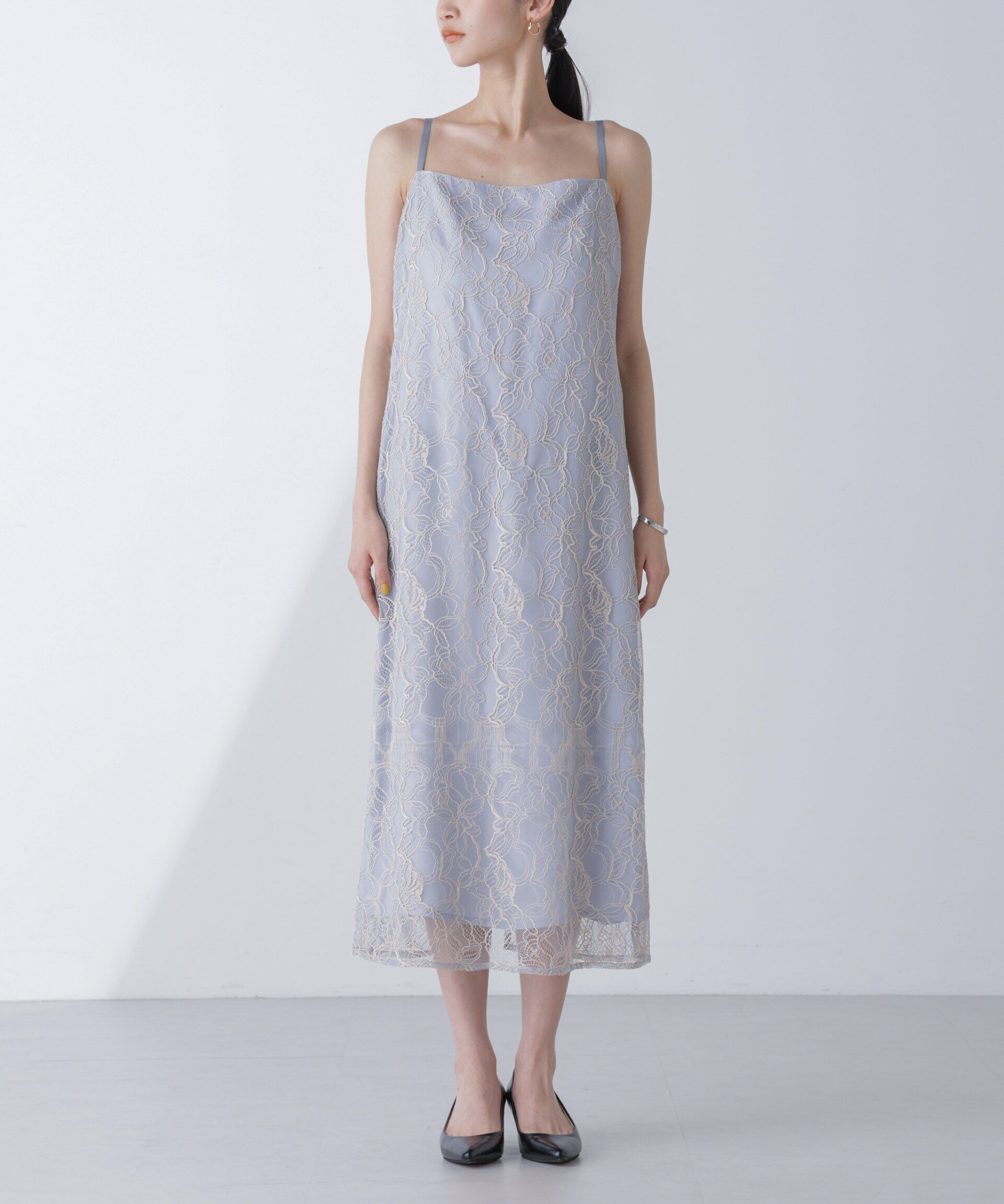 nano･universe「kaene/オーガンエプロンレースドレス」|ワンピース|