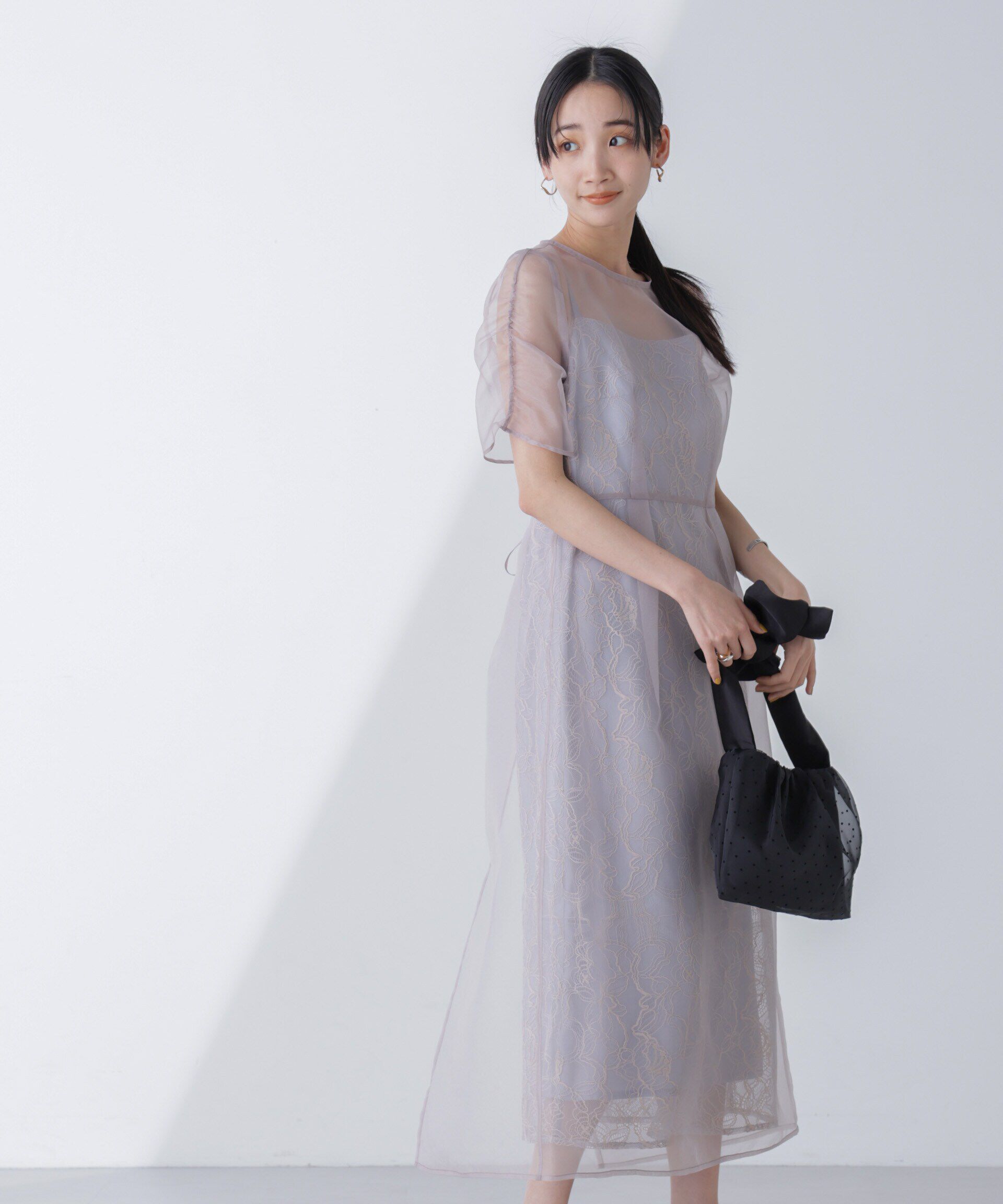 nano･universe「kaene/オーガンエプロンレースドレス」|ワンピース|