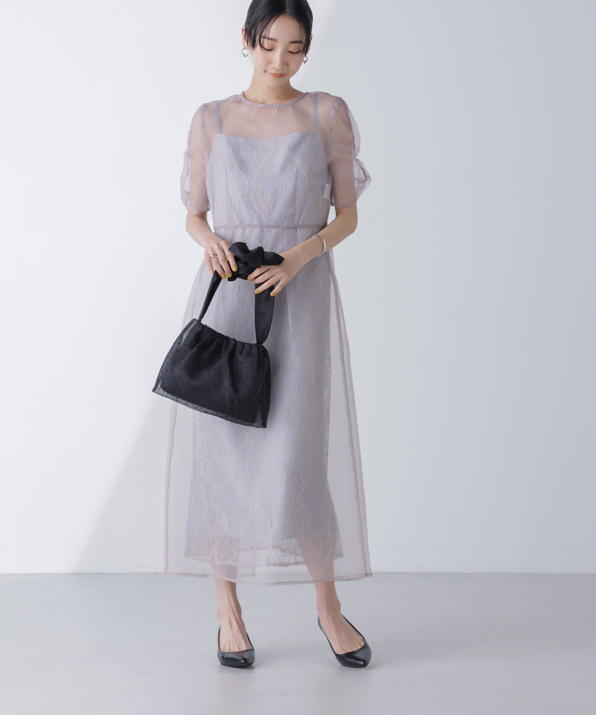 nano･universe「kaene/オーガンエプロンレースドレス」|ワンピース|