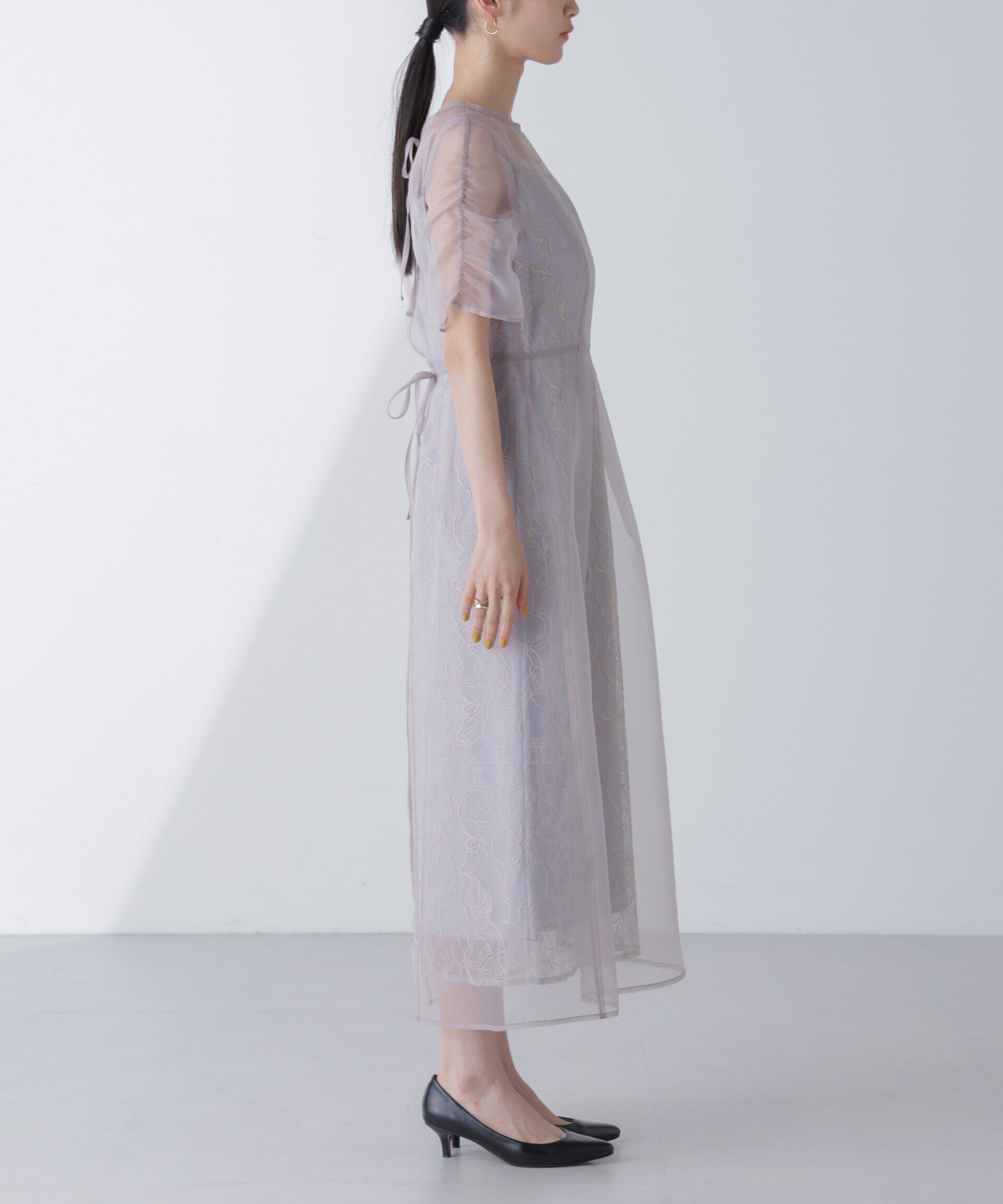 nano･universe「kaene/オーガンエプロンレースドレス」|ワンピース|