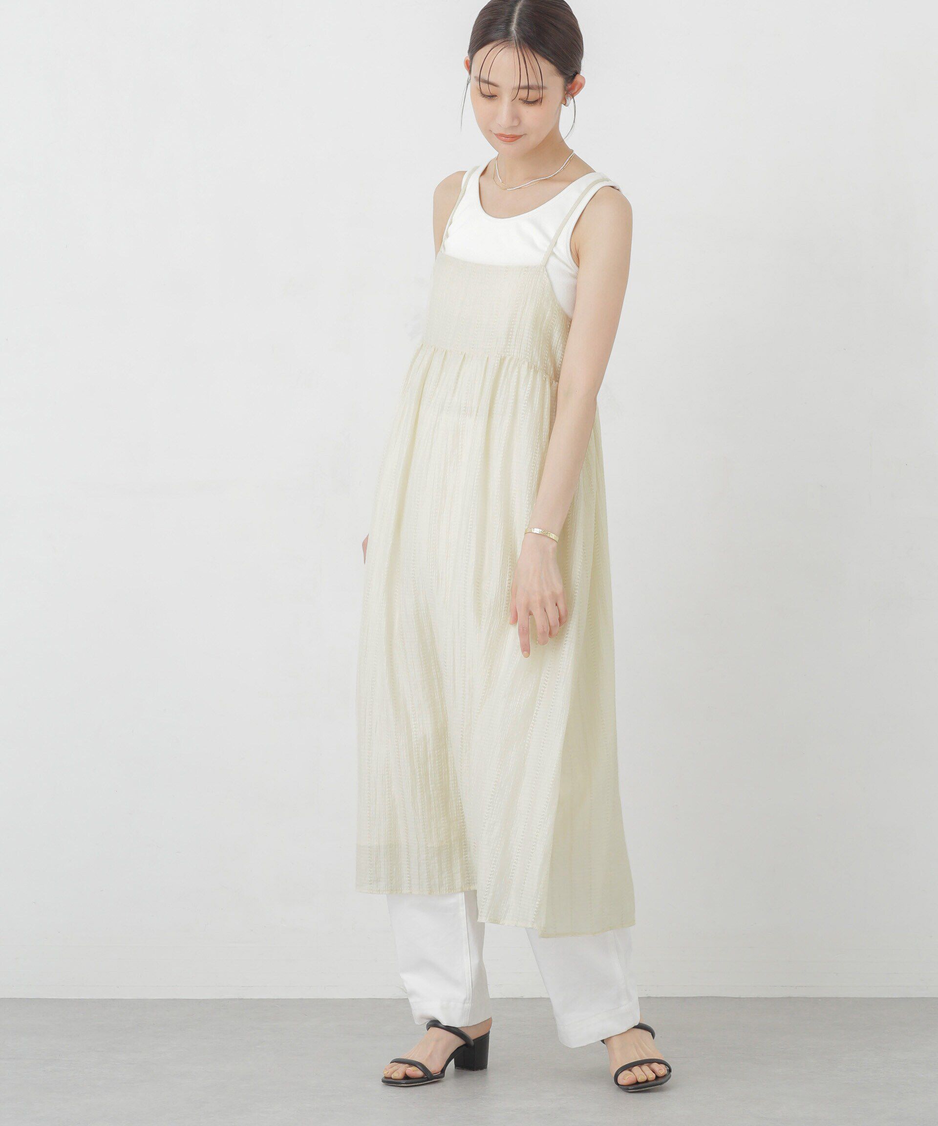 nano･universe「シアードビーギャザーキャミワンピース」|ワンピース|