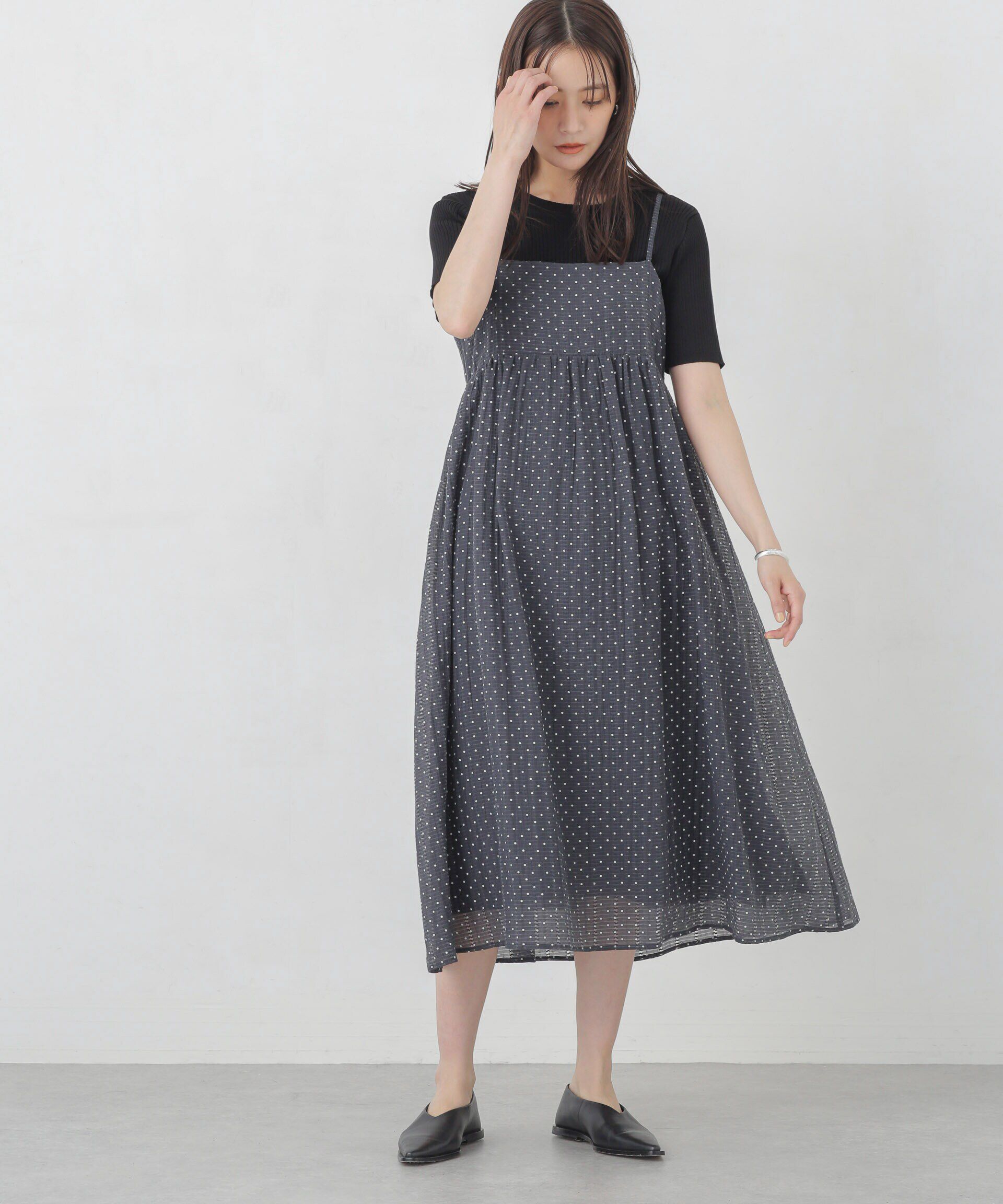 nano･universe「シアードビーギャザーキャミワンピース」|ワンピース|