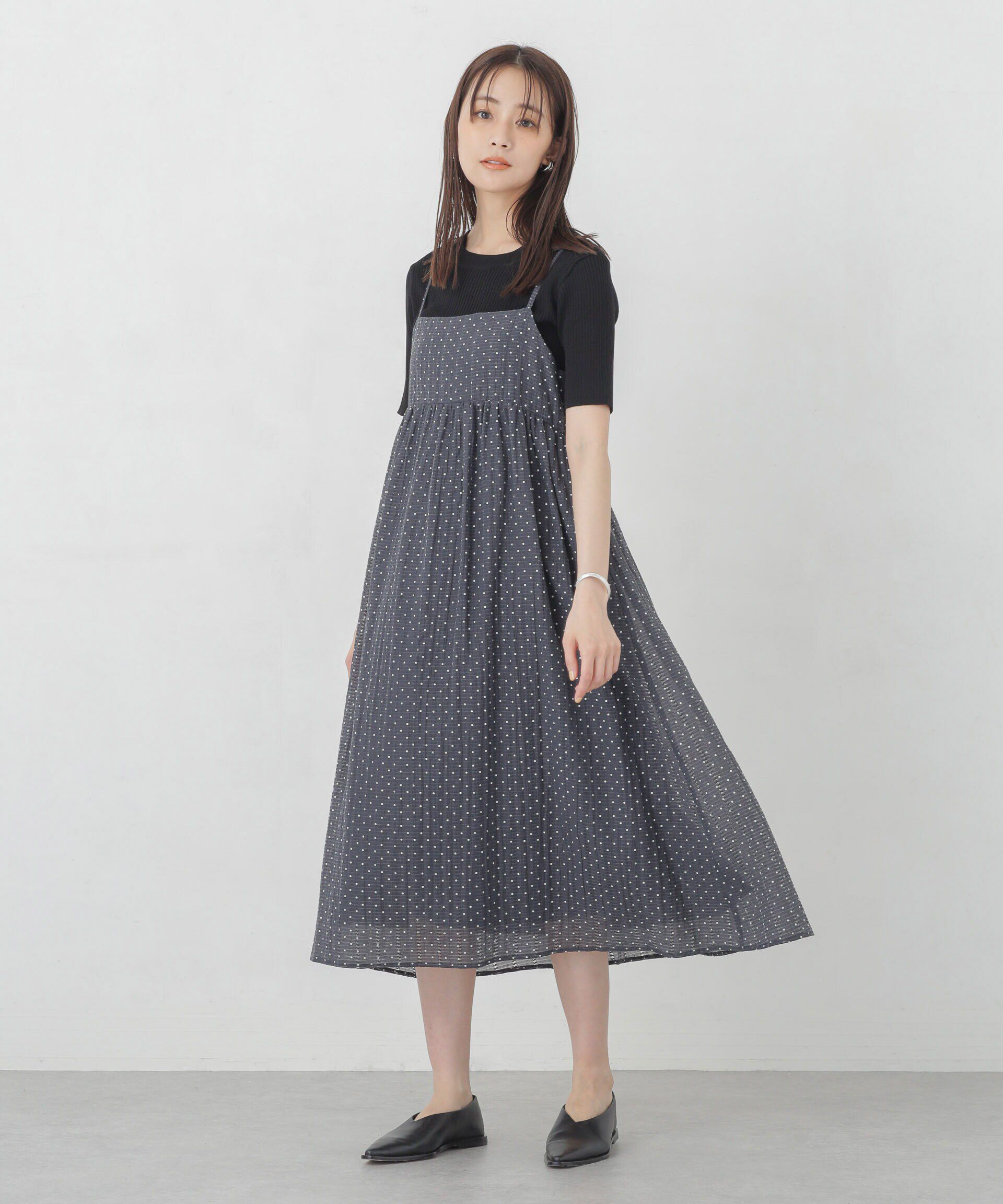 nano･universe「シアードビーギャザーキャミワンピース」|ワンピース|