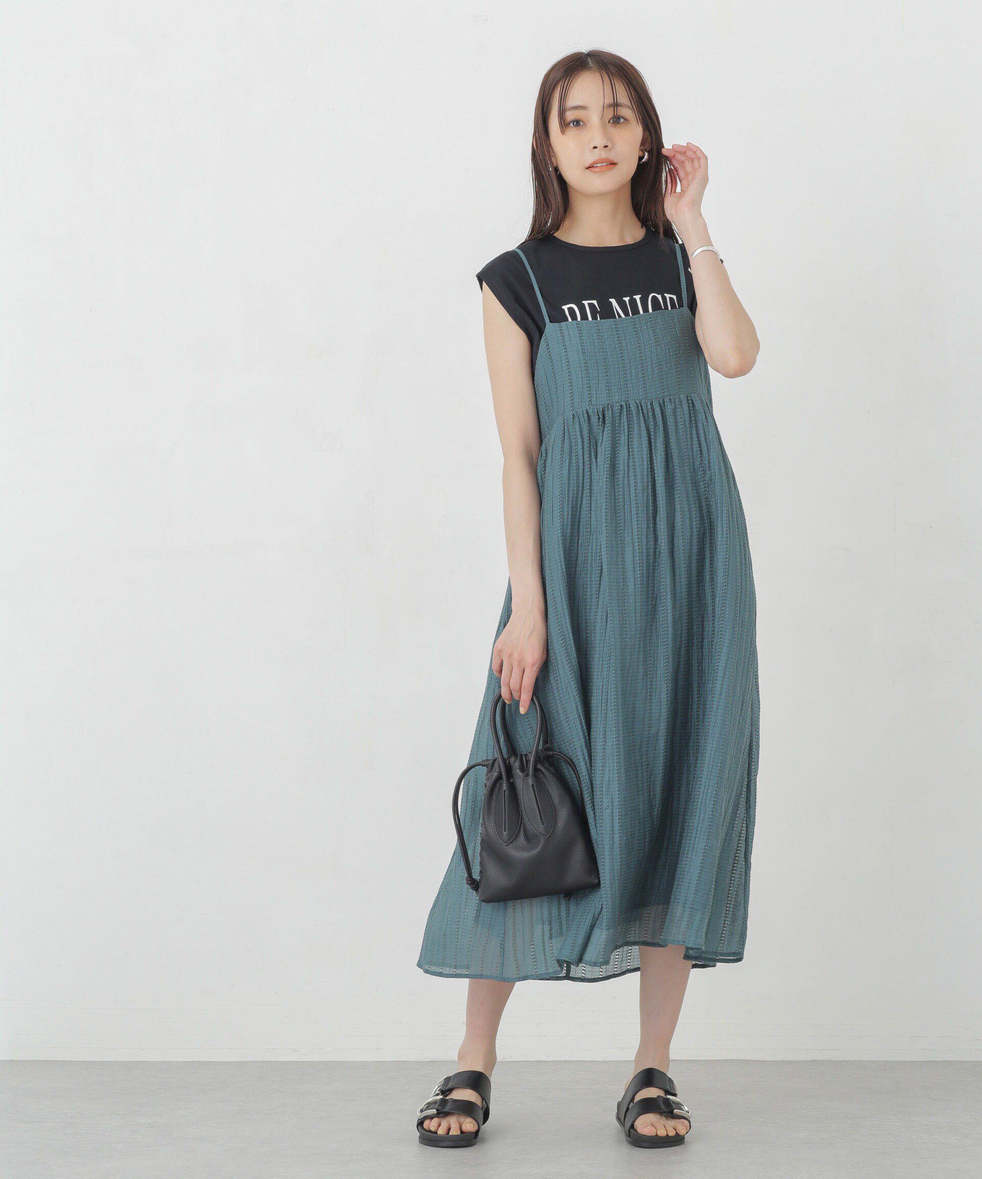 nano･universe「シアードビーギャザーキャミワンピース」|ワンピース|