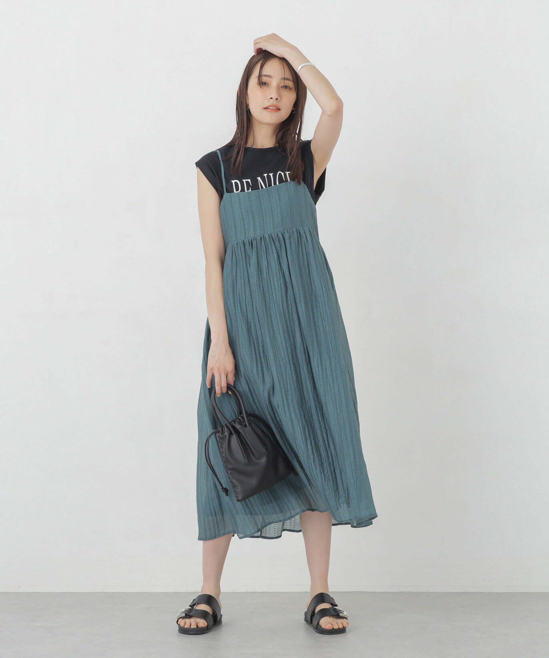 nano･universe「シアードビーギャザーキャミワンピース」|ワンピース|