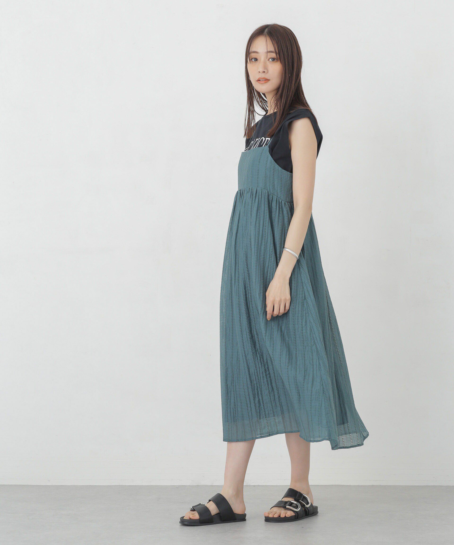 nano･universe「シアードビーギャザーキャミワンピース」|ワンピース|