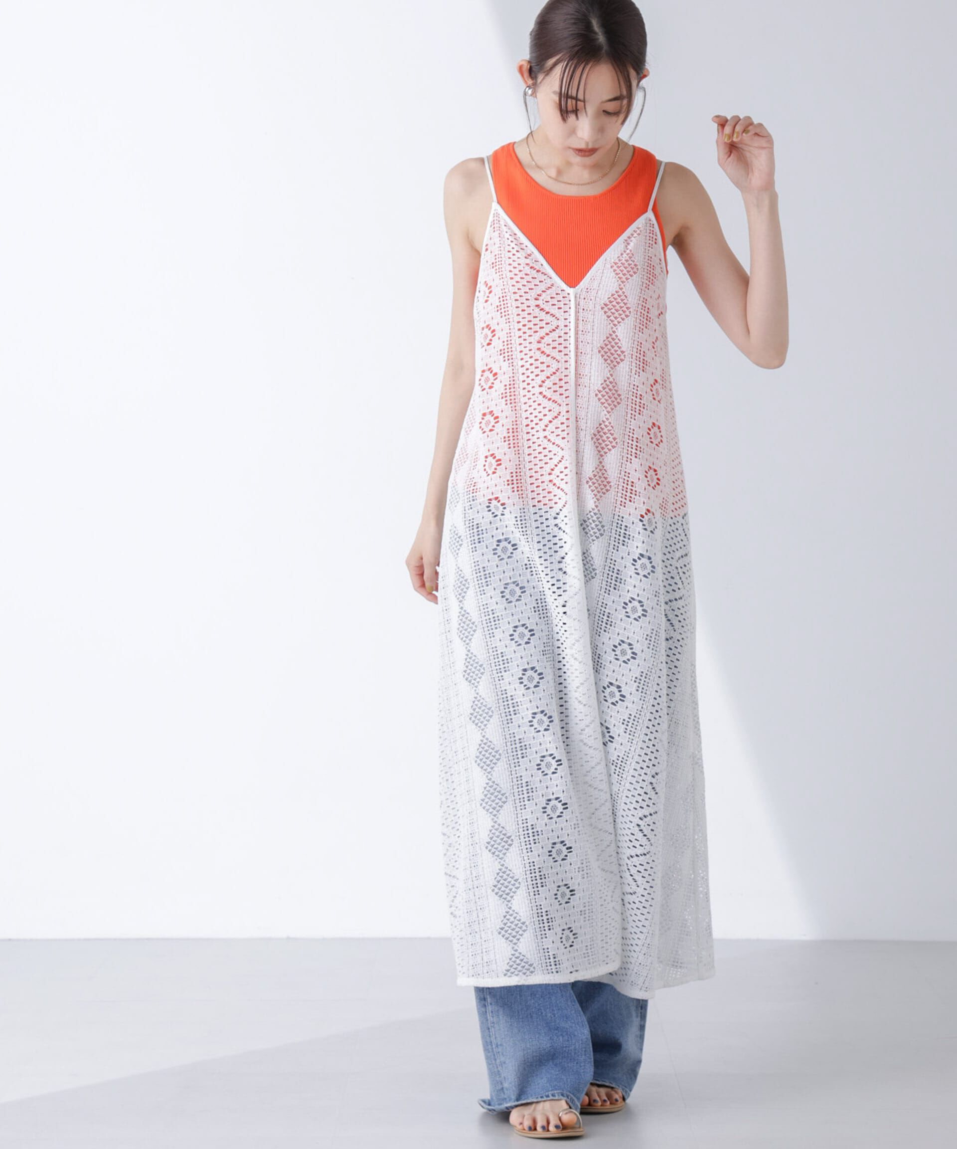 nano･universe「総レースキャミソールワンピース」|ワンピース|