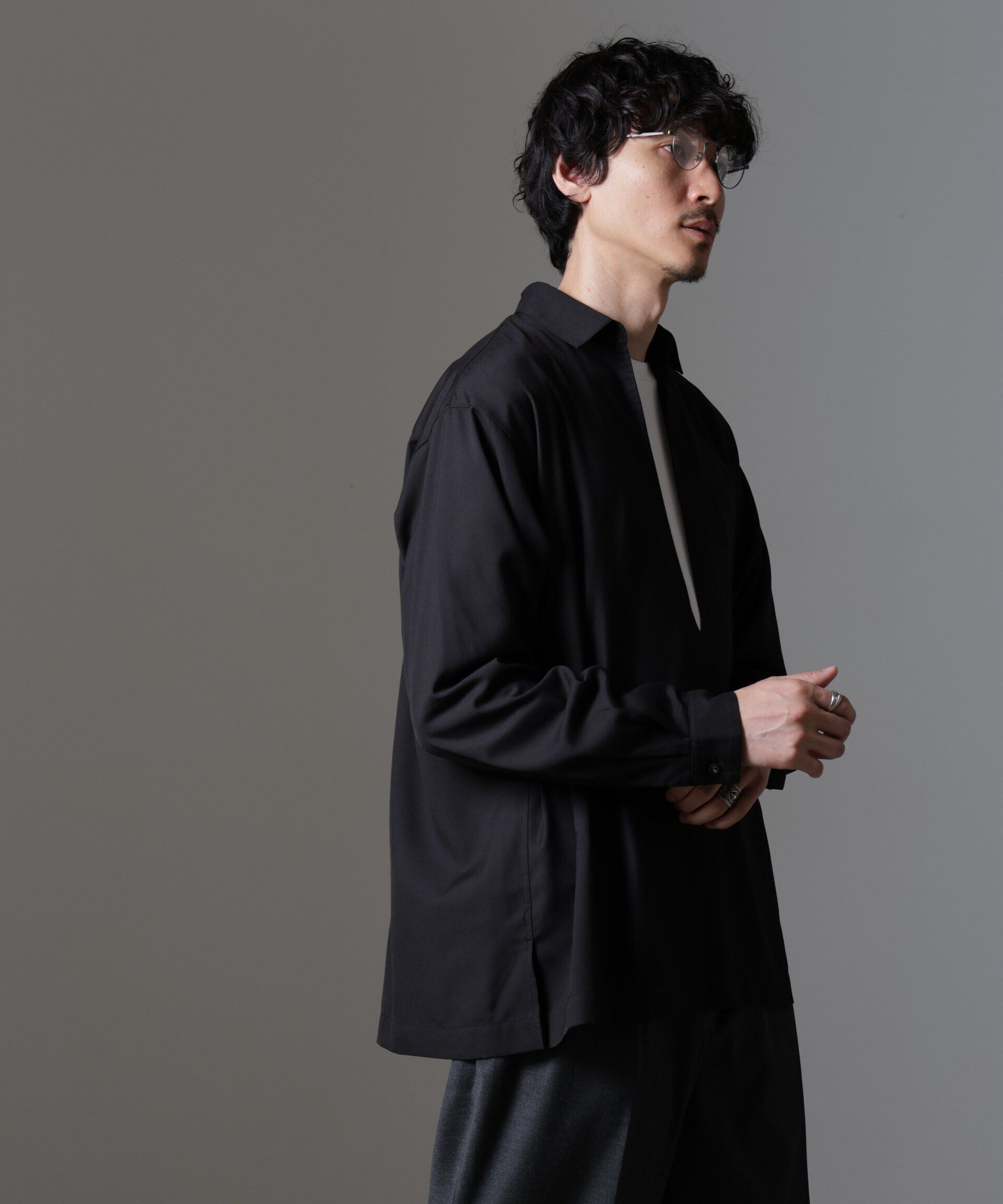 nano･universe「ドレープスキッパーシャツ 長袖」|シャツ・ブラウス|