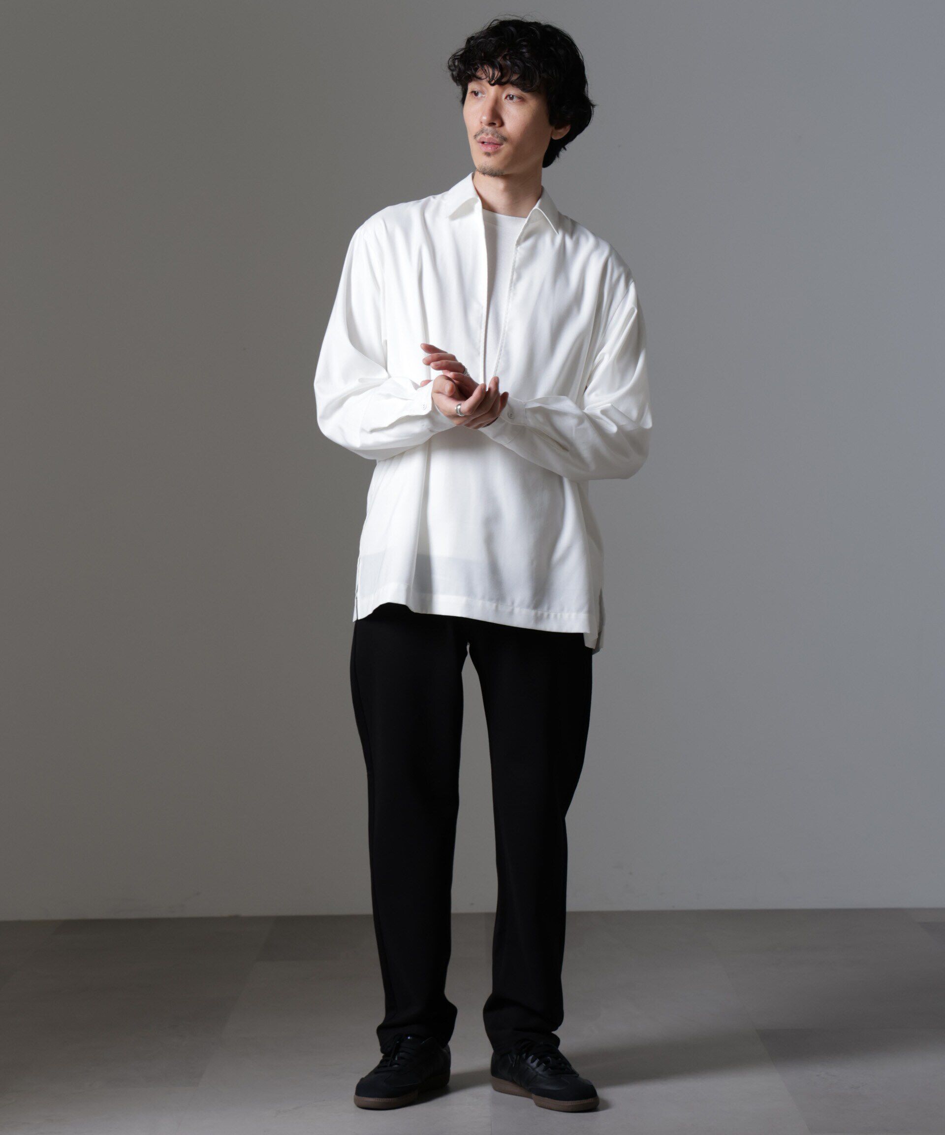 nano･universe「ドレープスキッパーシャツ 長袖」|シャツ・ブラウス|