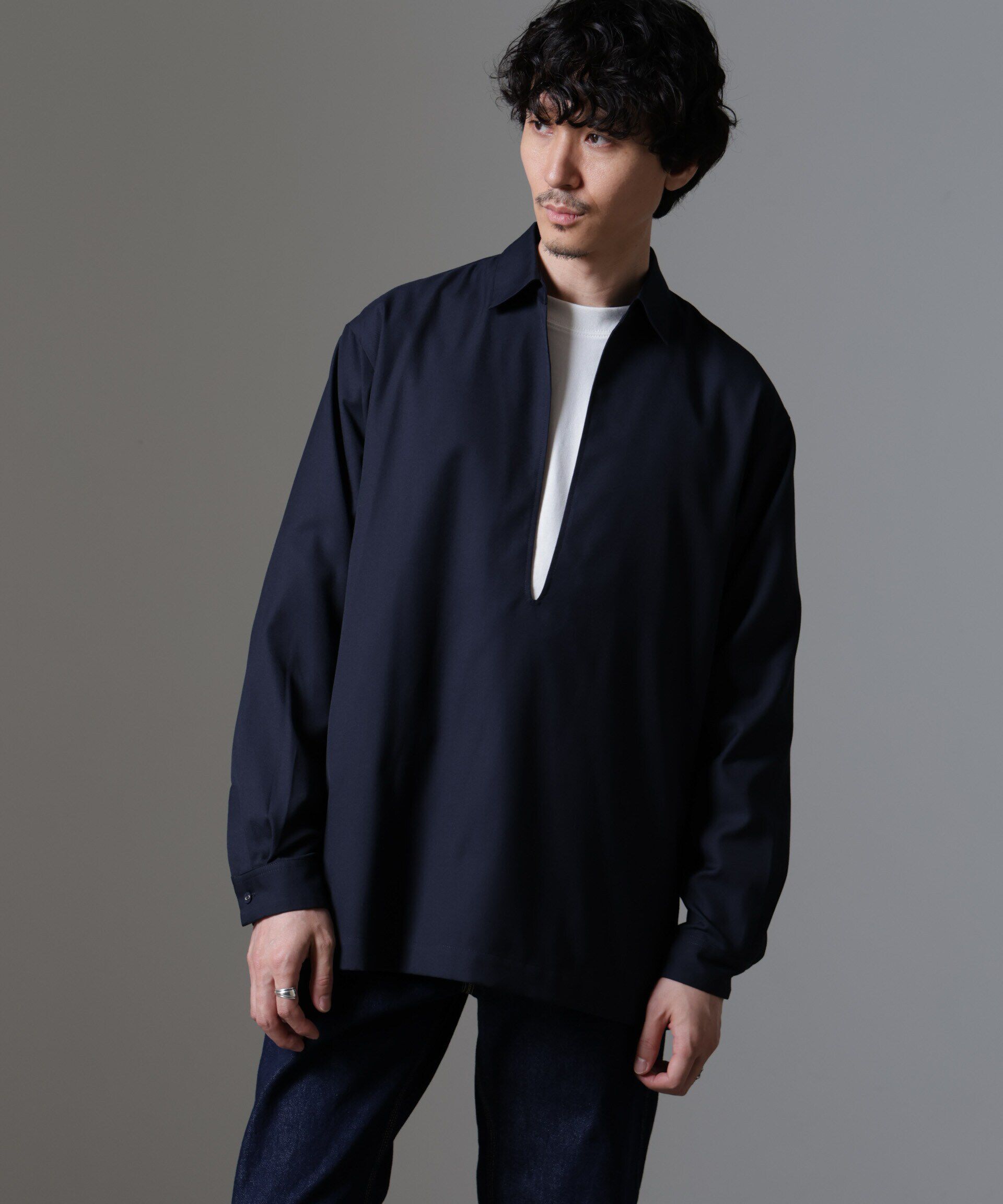 nano･universe「ドレープスキッパーシャツ 長袖」|シャツ・ブラウス|