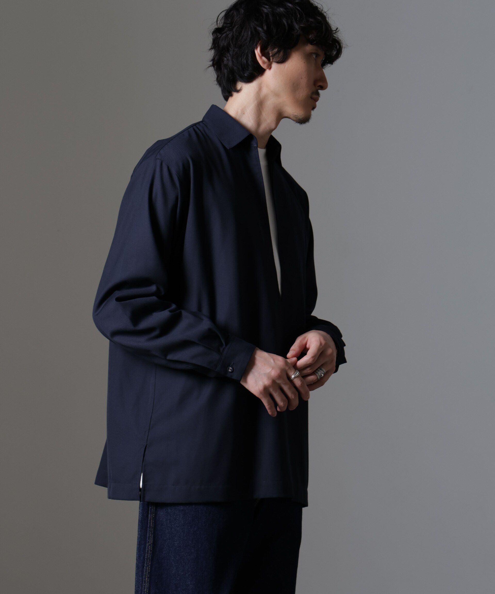 nano･universe「ドレープスキッパーシャツ 長袖」|シャツ・ブラウス|