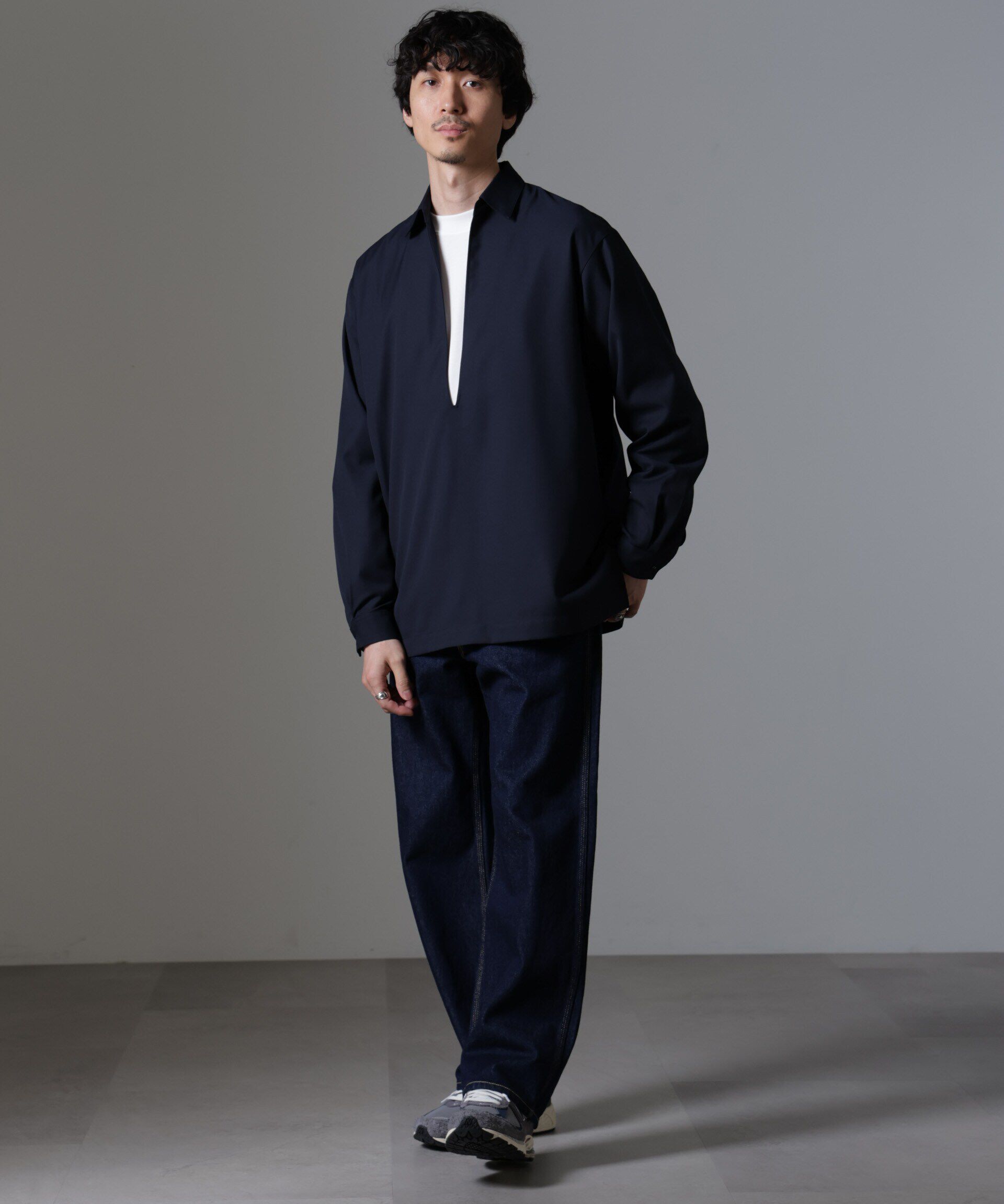 nano･universe「ドレープスキッパーシャツ 長袖」|シャツ・ブラウス|