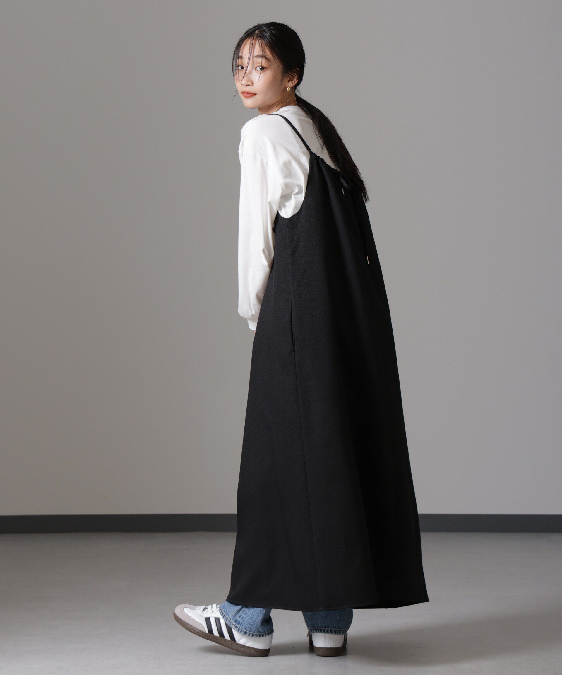 nano･universe「スラブツイードバックリボンキャミソールワンピース」|ワンピース|