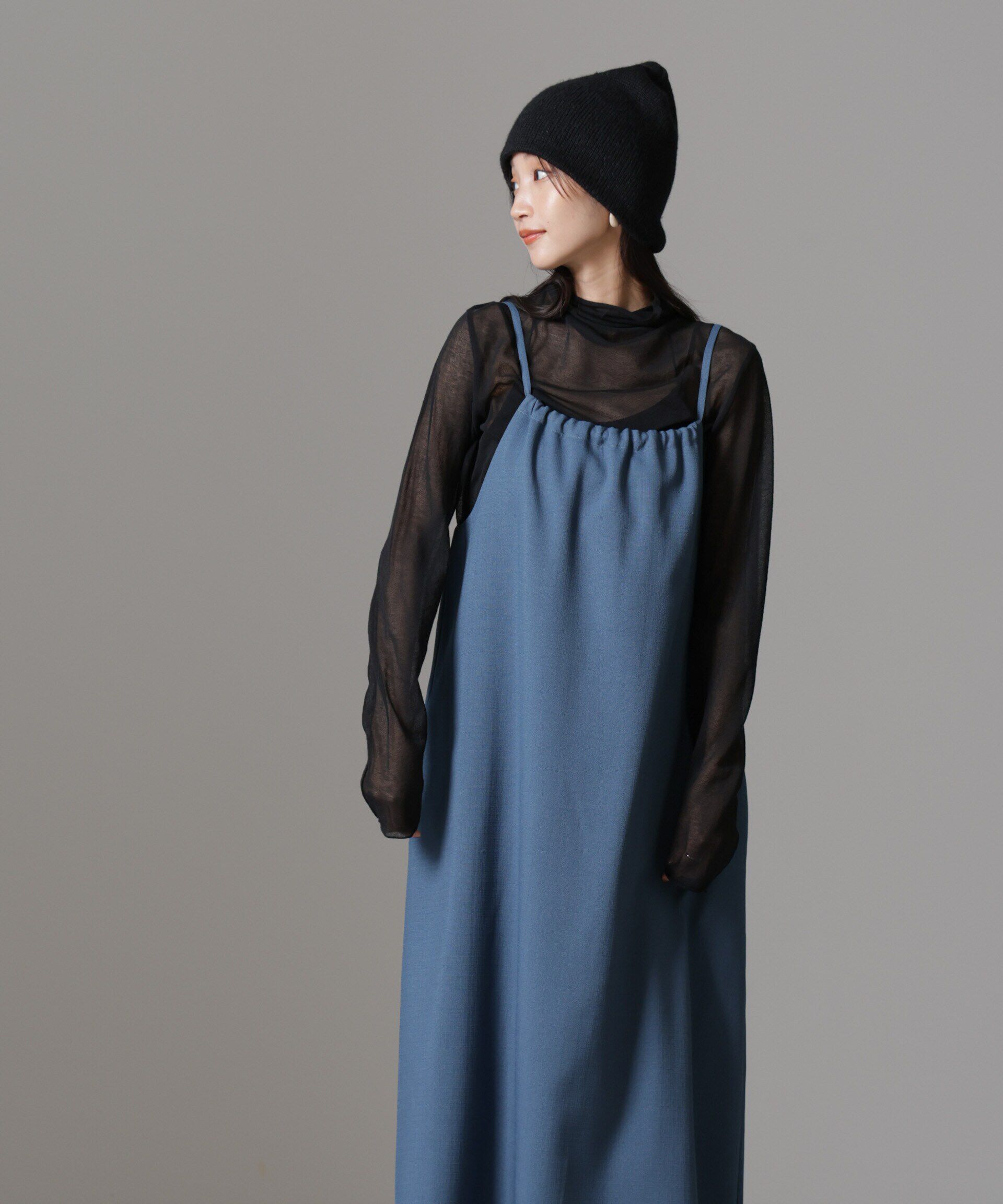 nano･universe「スラブツイードバックリボンキャミソールワンピース」|ワンピース|