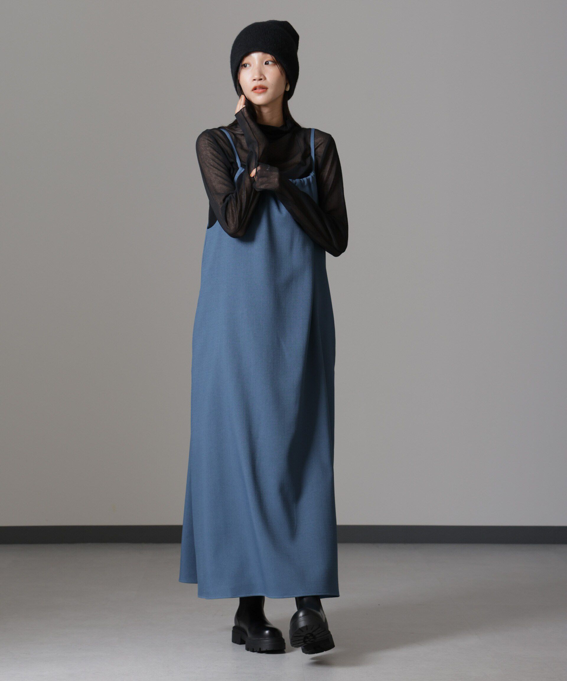 nano･universe「スラブツイードバックリボンキャミソールワンピース」|ワンピース|