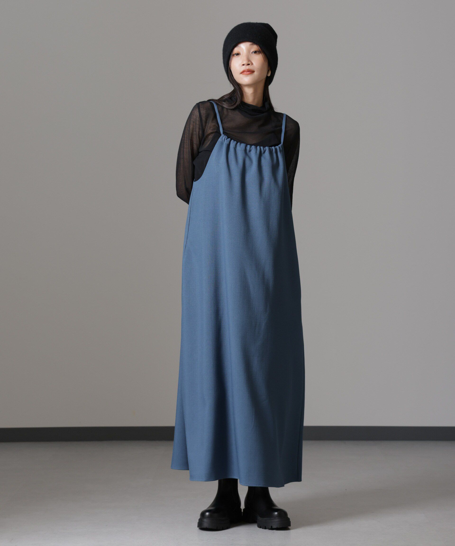 nano･universe「スラブツイードバックリボンキャミソールワンピース」|ワンピース|